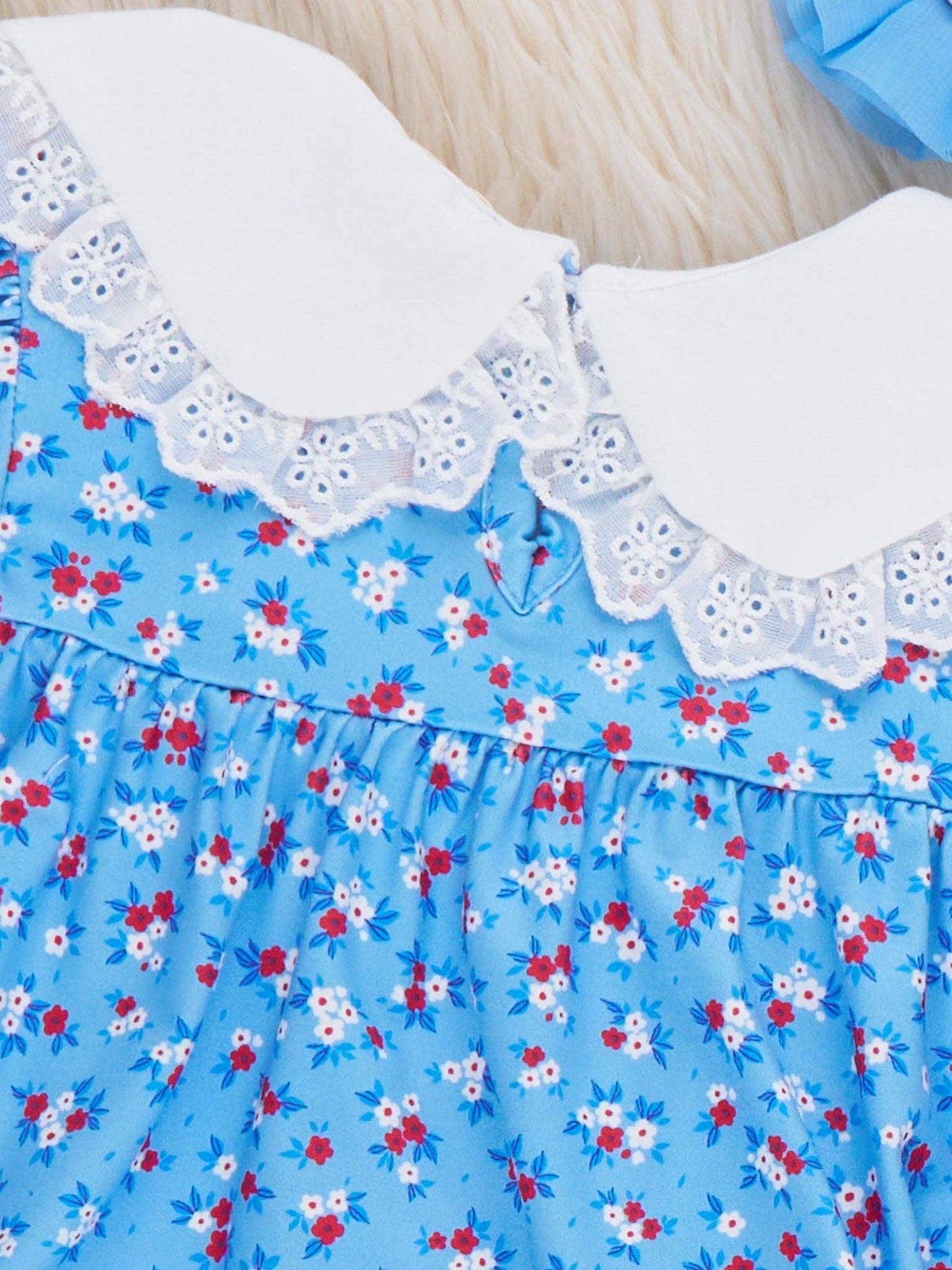 American Dreamer Embroidered Lace Ruffle Romper