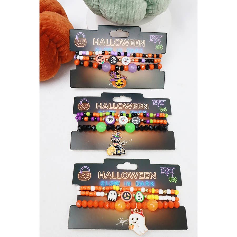 Glow in the Dark Halloween Stackable Bracelet