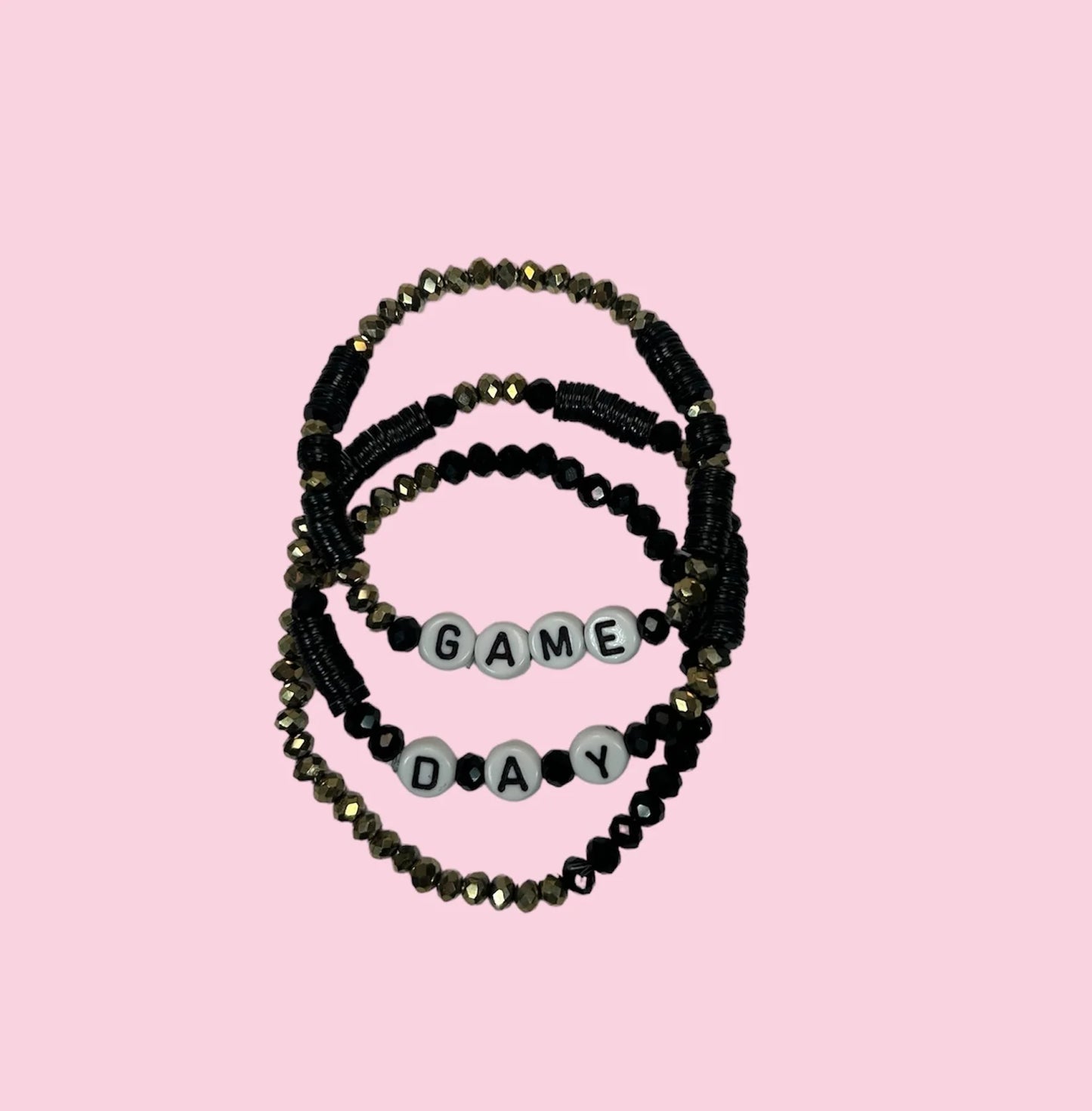 Gold and Black Game Day YOUTH Bracelets