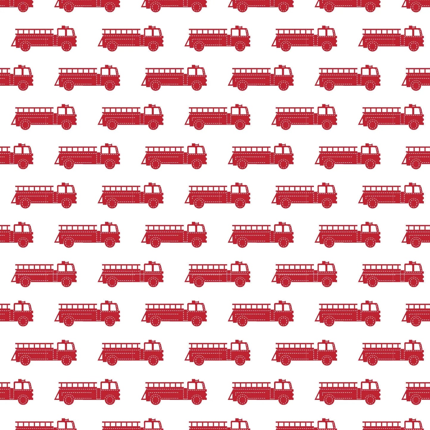 Parker Boys' Pima Cotton Zipper Pajama - Fire Truck Red