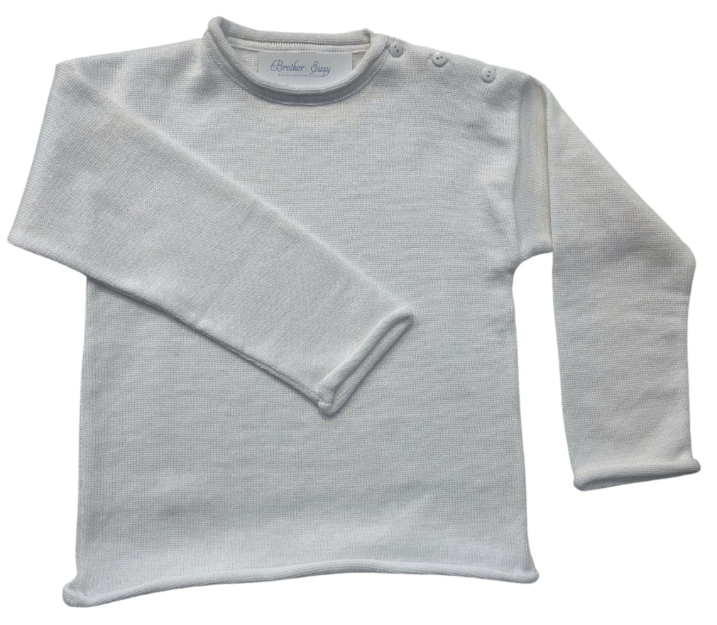 Roll Neck Sweater- White