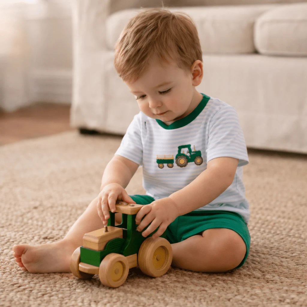 Little Farmer Appliqué Short Pajamas