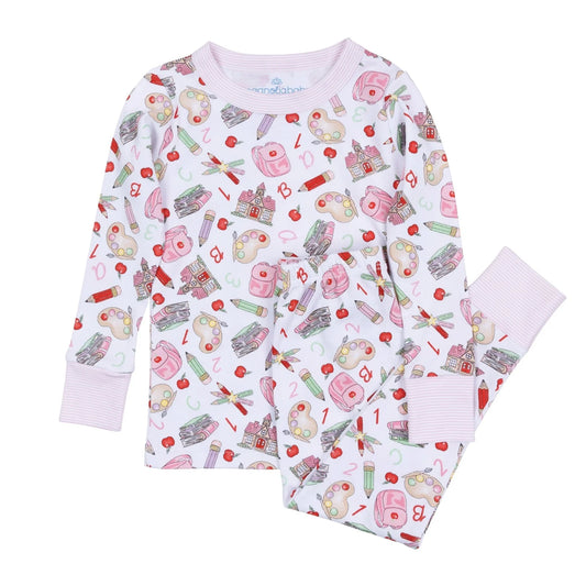 School Day Sweetness Long Pajamas - Pink