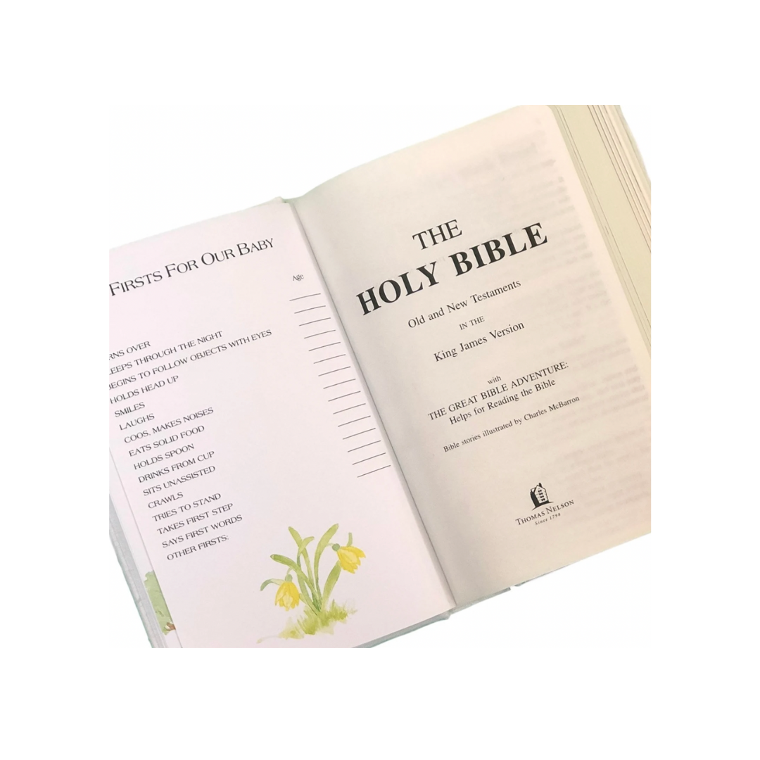 Baby's First Bible In Shantung With Cross- PRE ORDER