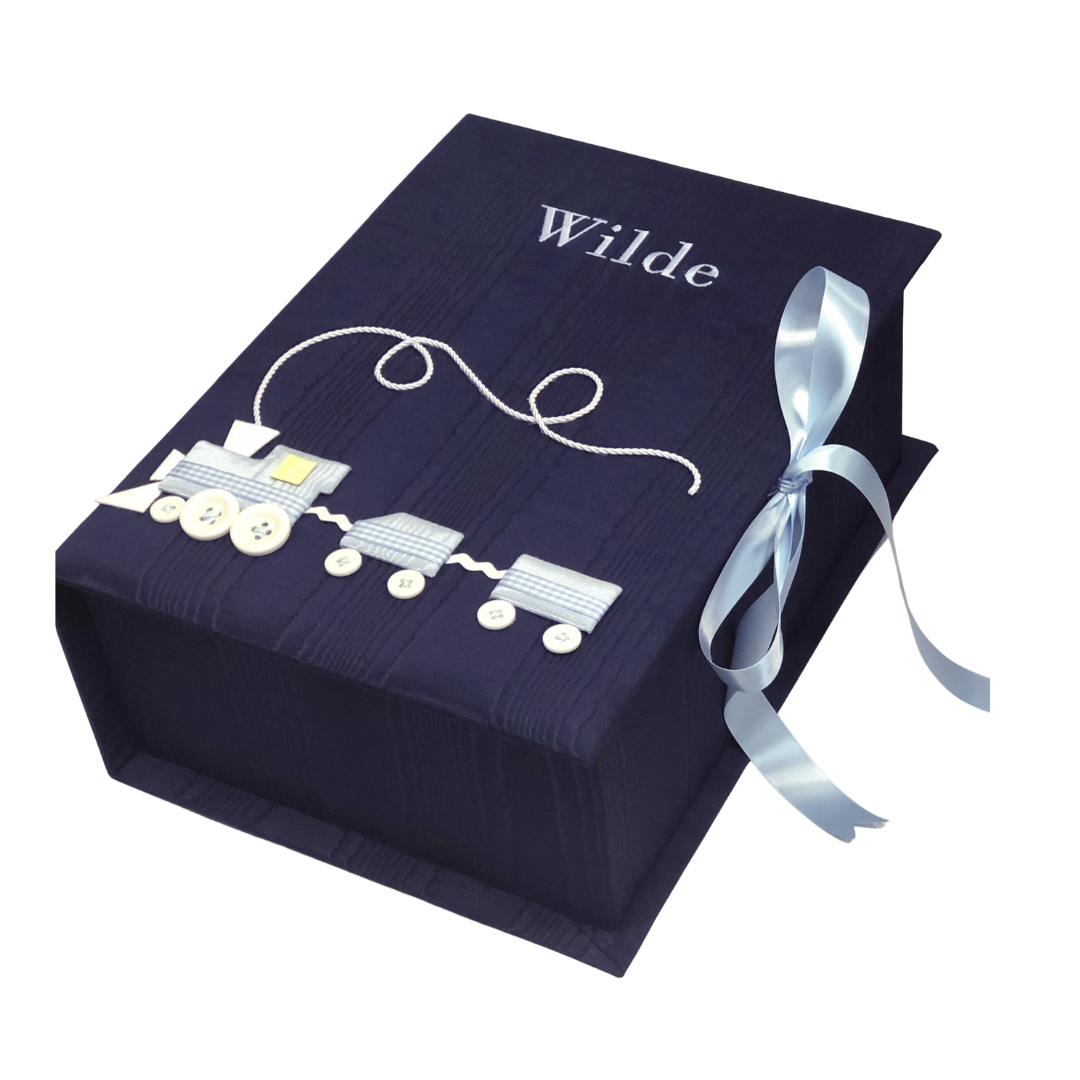 Pre Order- Medium Baby Keepsake Box with Choo Choo Train