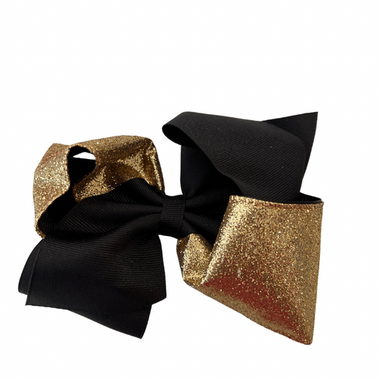 Black/Gold Glitter Bow