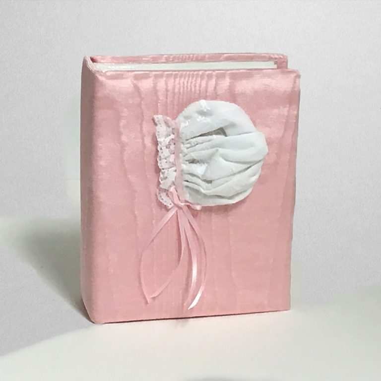 Small Hardbound Photo Album In Shantung With Bonnet- PRE ORDER