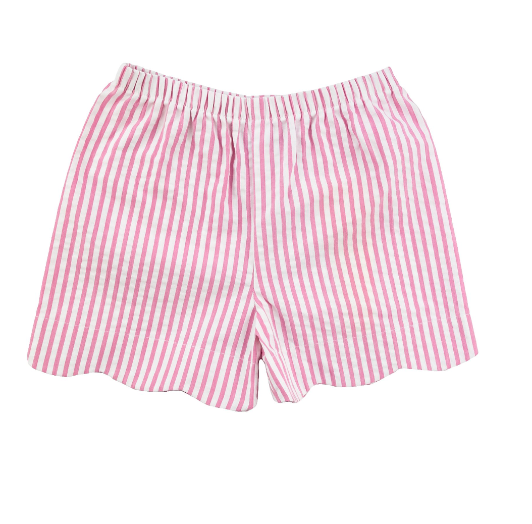 Scalloped Seersucker Short