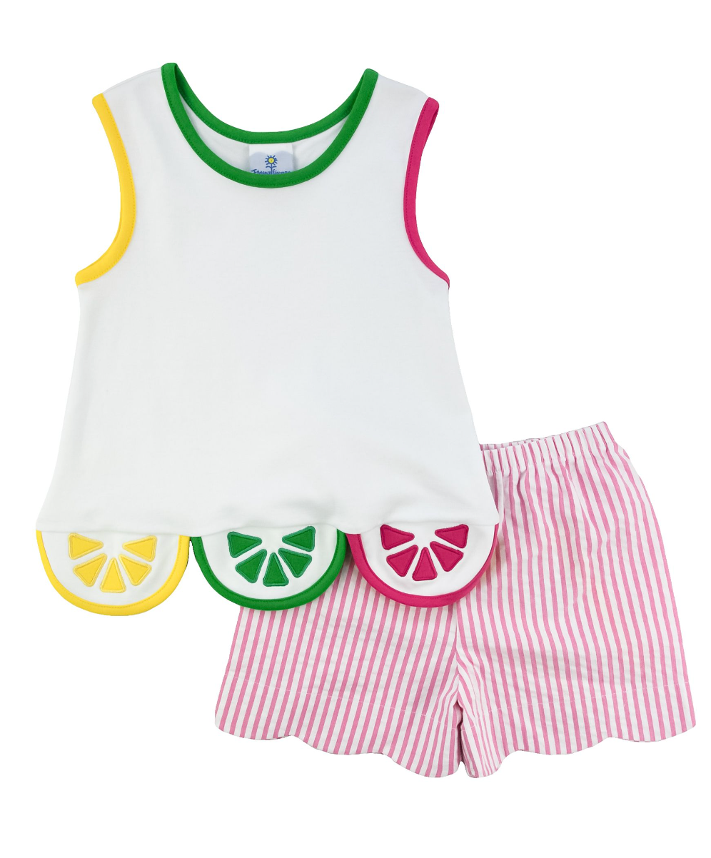 Scalloped Seersucker Short