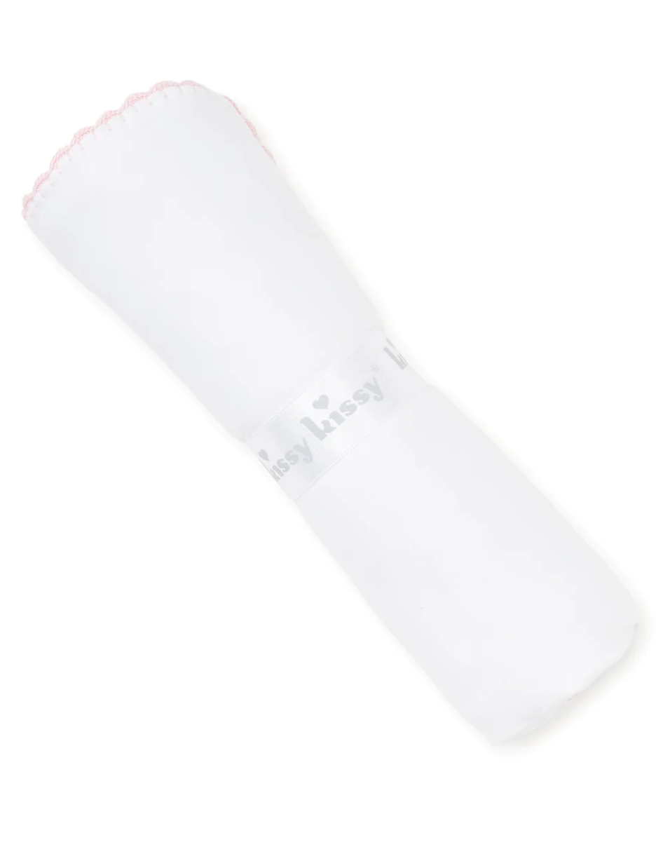Basic Blanket- White & Pink