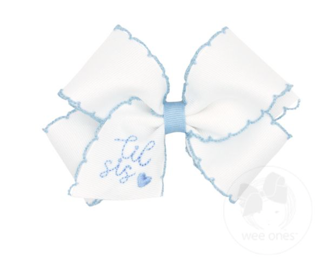 Lil Sis Bow- Blue and White
