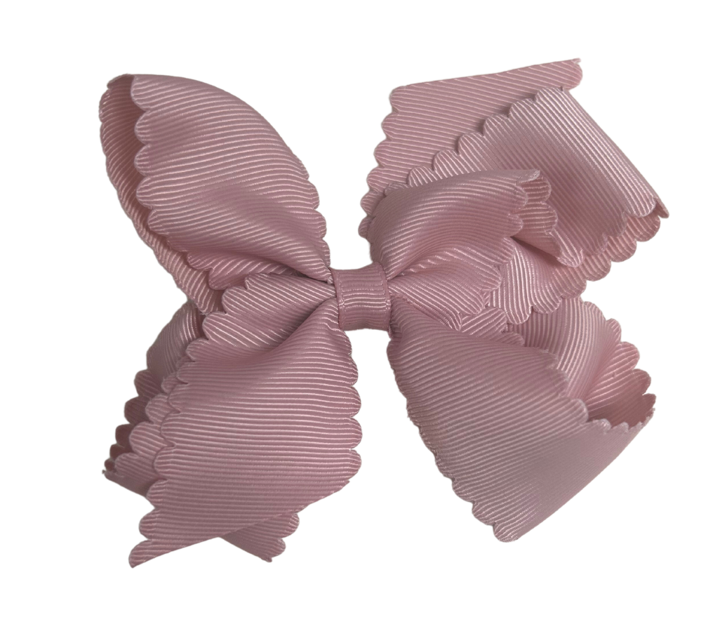 Scallop Edge Dusty Pink Bow