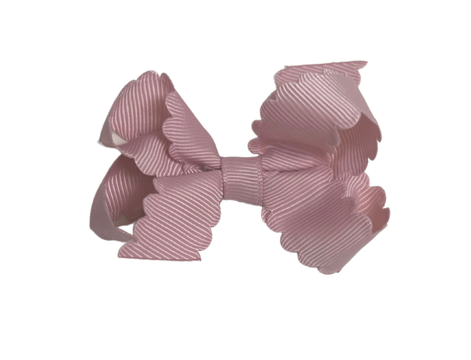 Scallop Edge Dusty Pink Bow