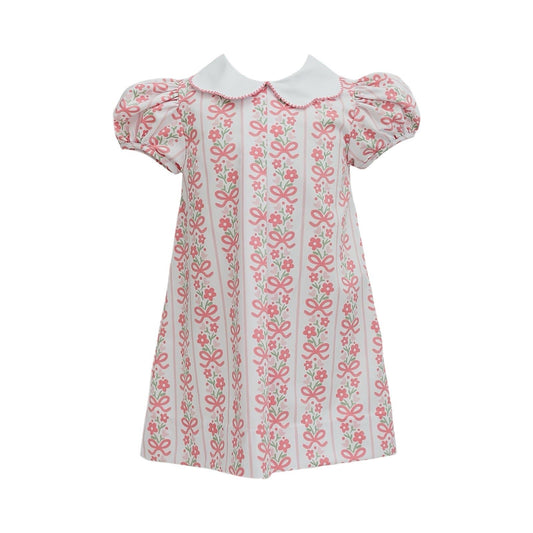 Pleated Bows and Flowers Dress