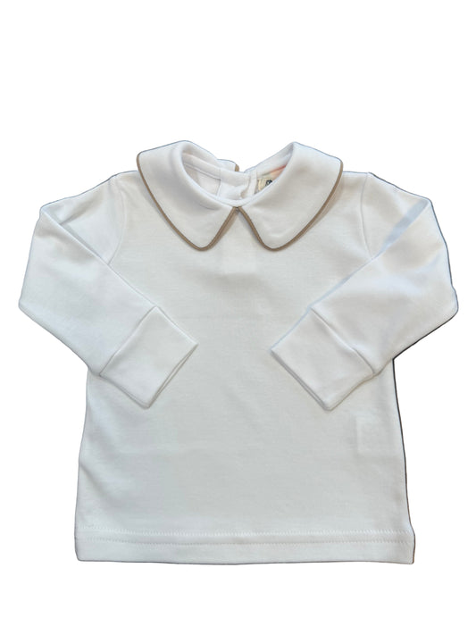 White Peter Pan with Sand Trim
