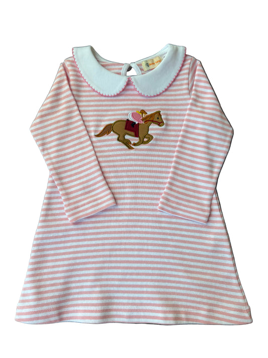 Race Horse Dress - Pink Stripe