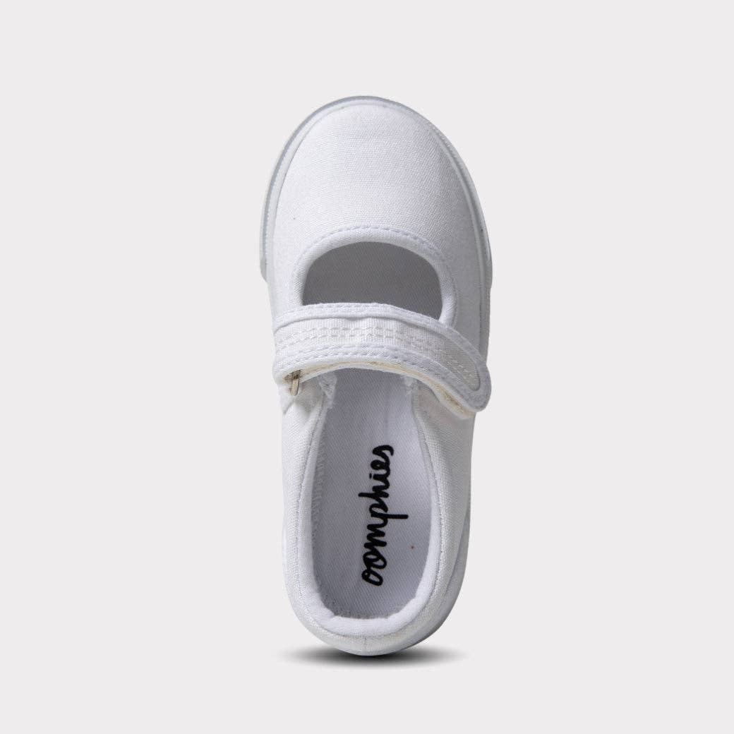 Jamie Girls Mary Jane Shoe- Tumbled White