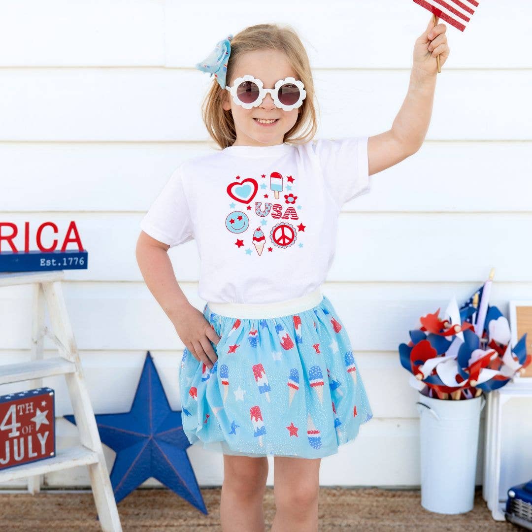 4th Of July Doodle Short Sleeve T-Shirt - Kids Clothes