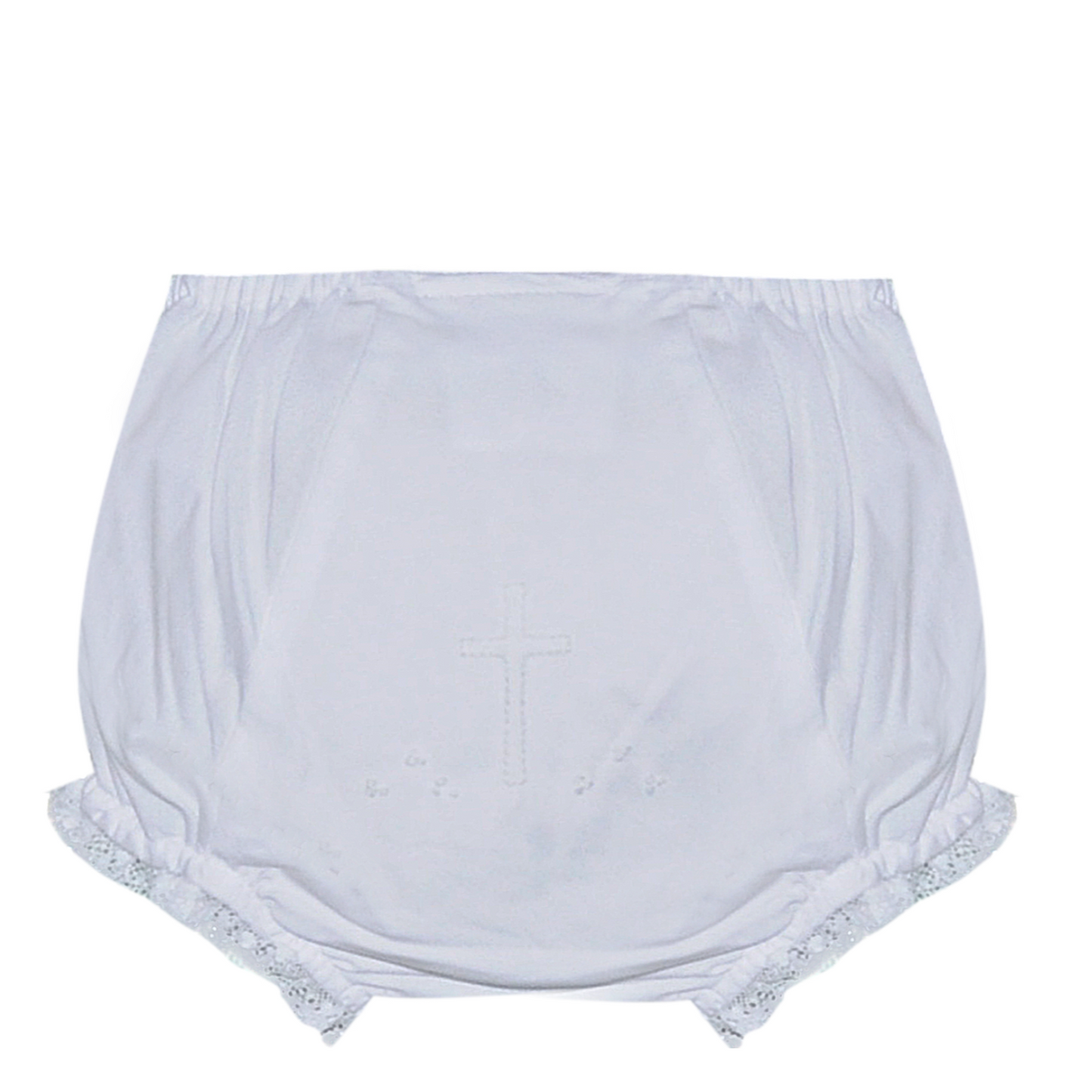 White Landon Diaper Cover - Cross