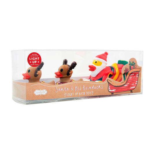 Santa and His Reinducks Bath Toy Set