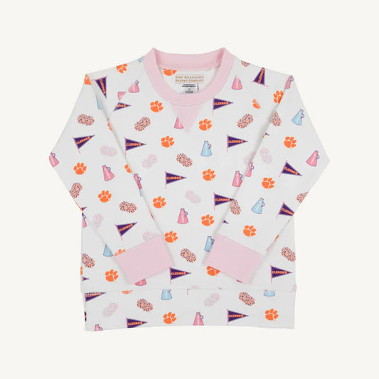 Cassidy Comfy Crewneck- Clemson Tiger Triumph w/ Palm Beach Pink
