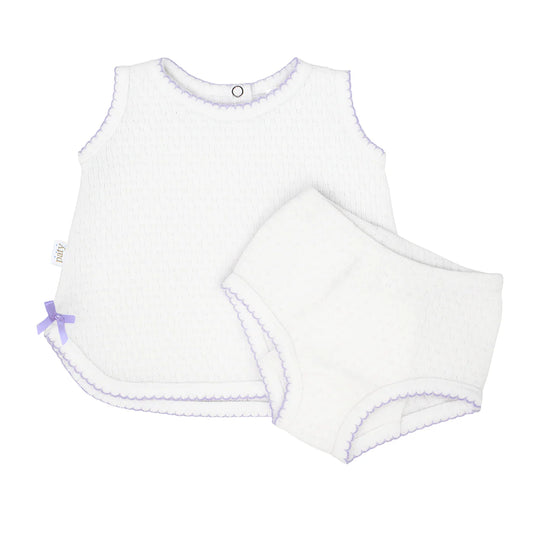 2 Piece Set - Sleeveless Diaper Set - Lavender