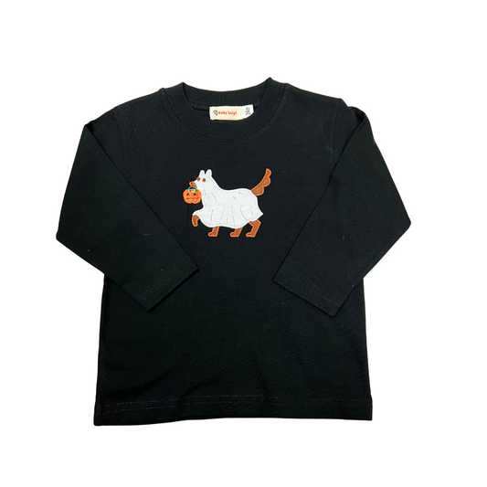 Dog as Ghost Halloween Black T-Shirt