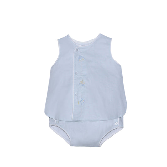 Blue Blanche Diaper Set - Transportation