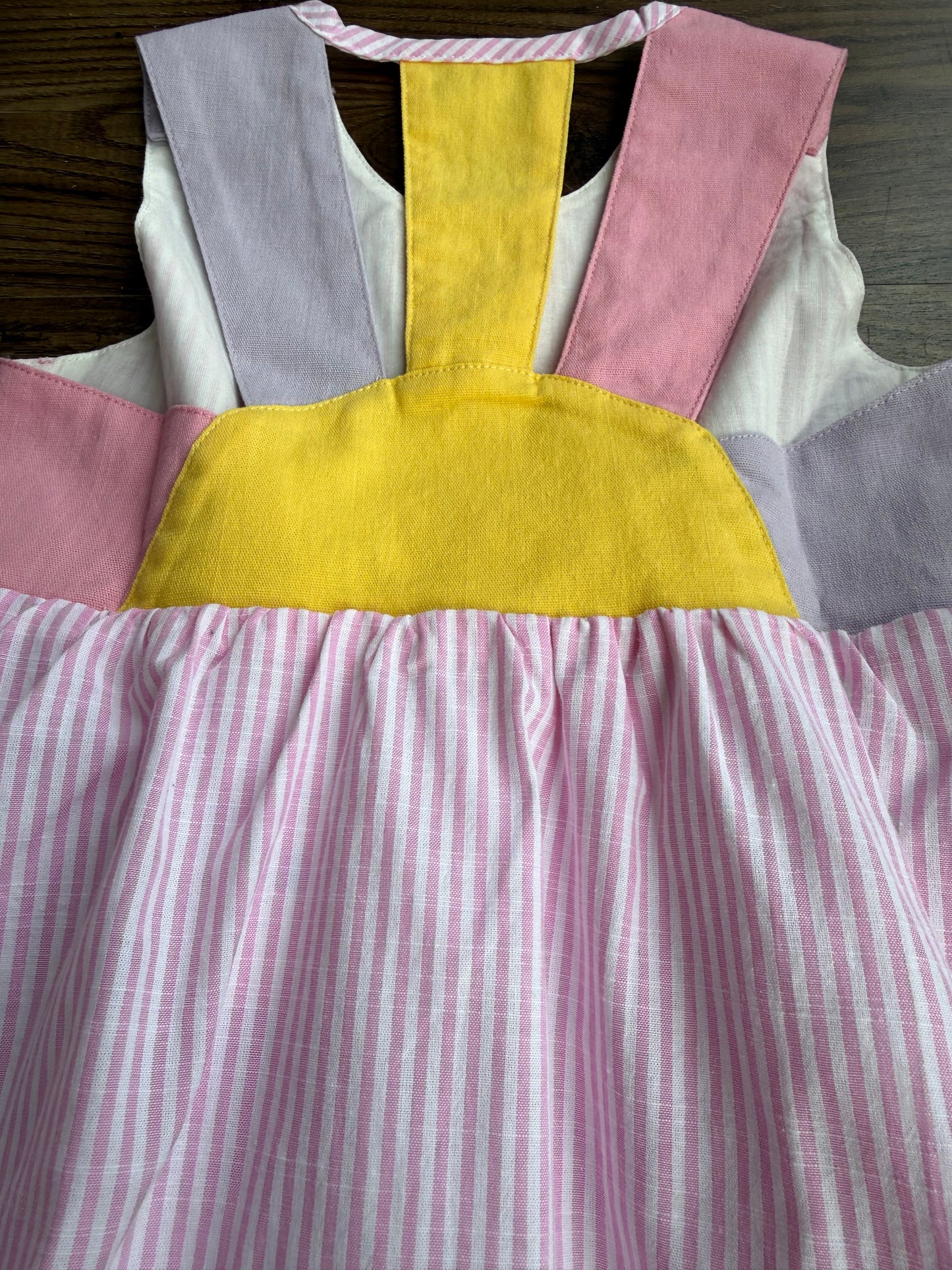 Sunny Color Block Seersucker Dress- Pink