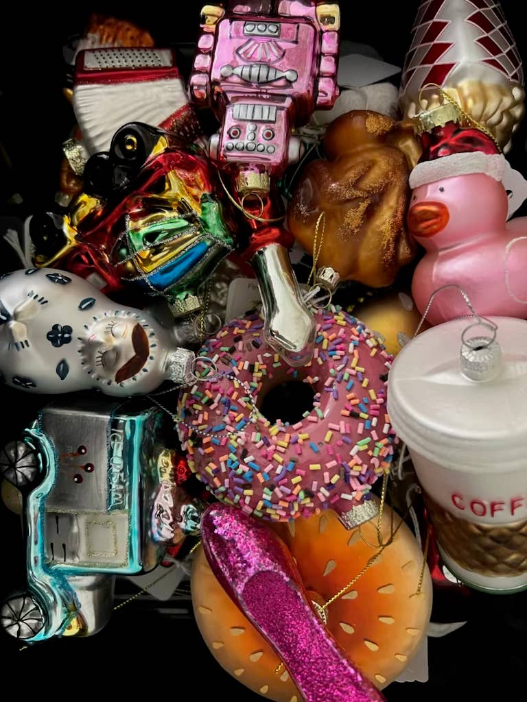 Bulldozer, Retro Handmade Glass Holiday Ornament Decor 2025