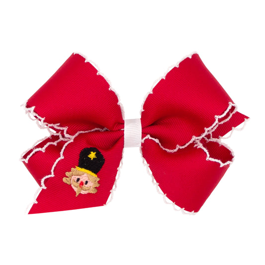 Red Embroidered Nutcracker Bow