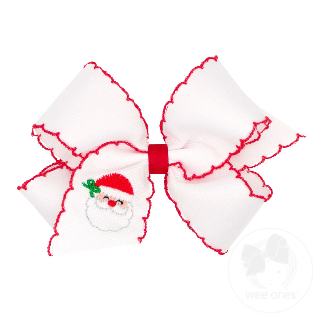 Bow w/ Moonstitch Edge & Santa Embroidery
