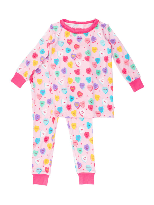 Toddler Be My Valentine Ruffle Long Sleeve Pajama Set