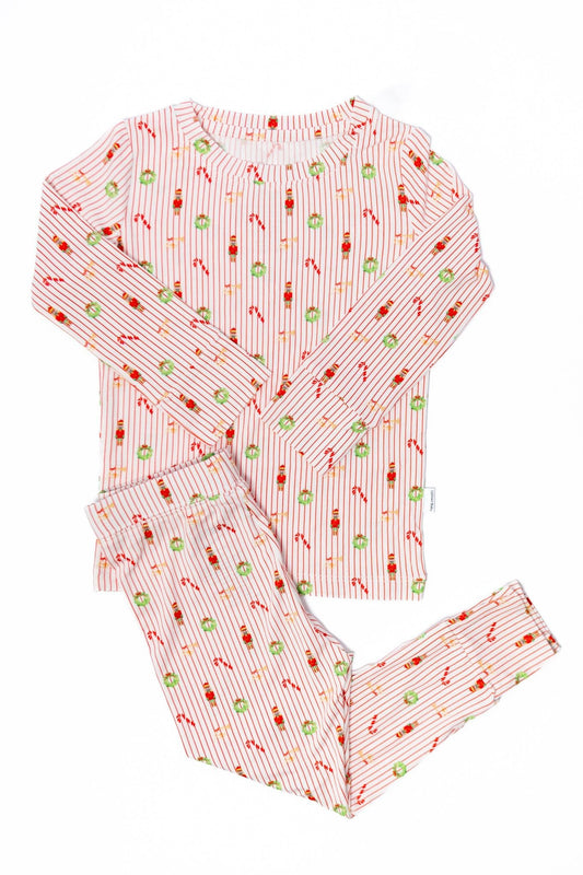 Red Stripe 2 piece Christmas Pajamas