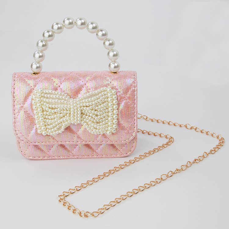 Shimmer Pearl Bow Purse