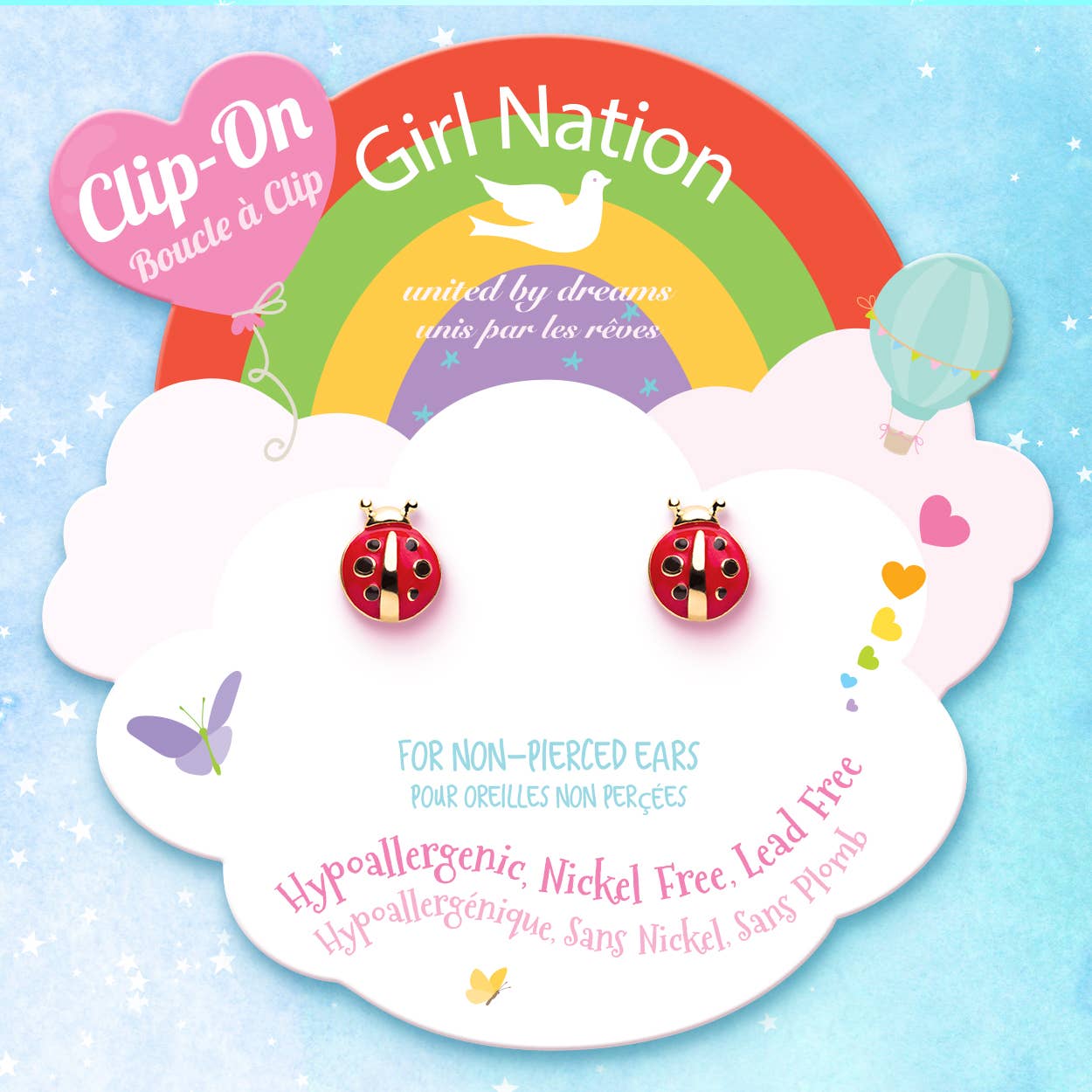 CLIP ON Cutie Earrings | Little Ladybug