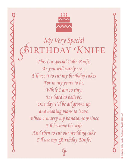 First Birthday Cake Knife- Pink Seersucker with White Ribbon