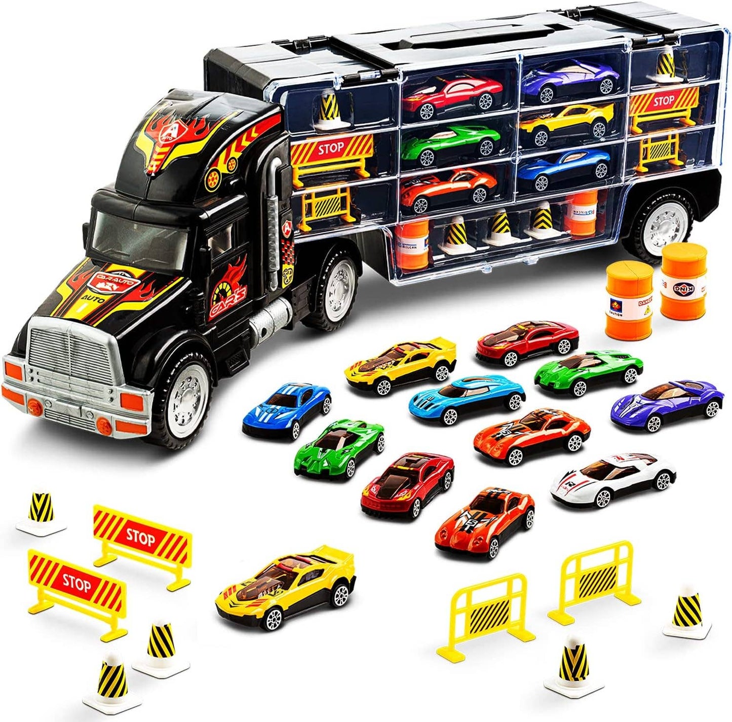 Transport Truck Toy / 12 Pieces