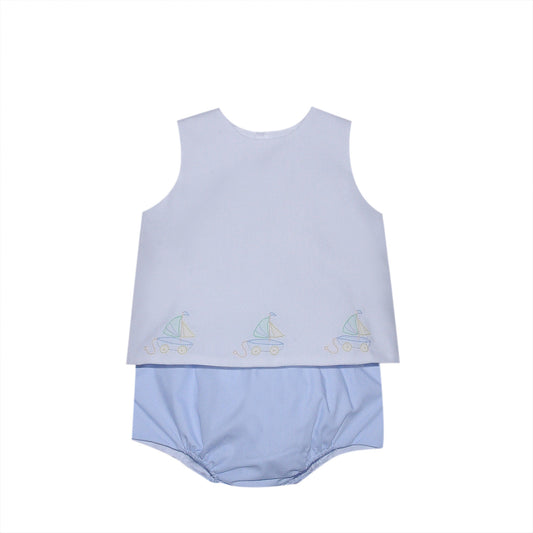 Bailey Diaper Set - Blue Sailboat