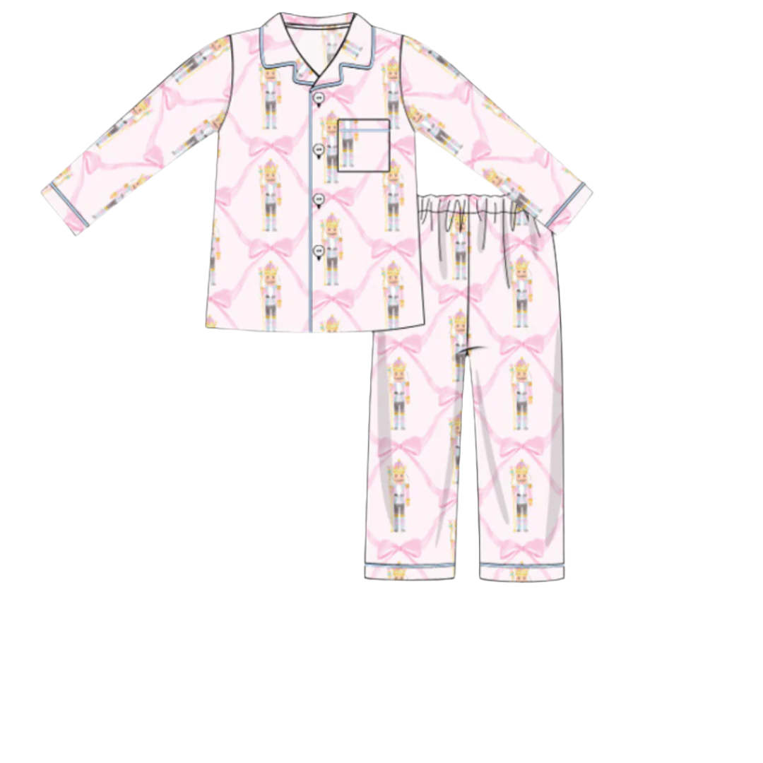 Women's Pink Nutcracker Button-up Pajamas