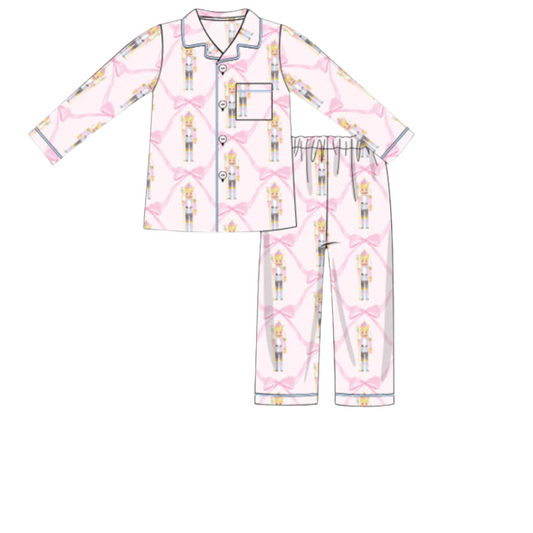 Women's Pink Nutcracker Button-up Pajamas