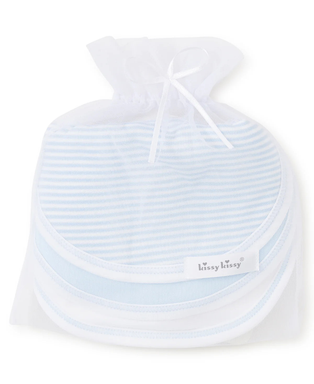 Blue Stripe 3 Pack Bib Set w/ Tulle Bag