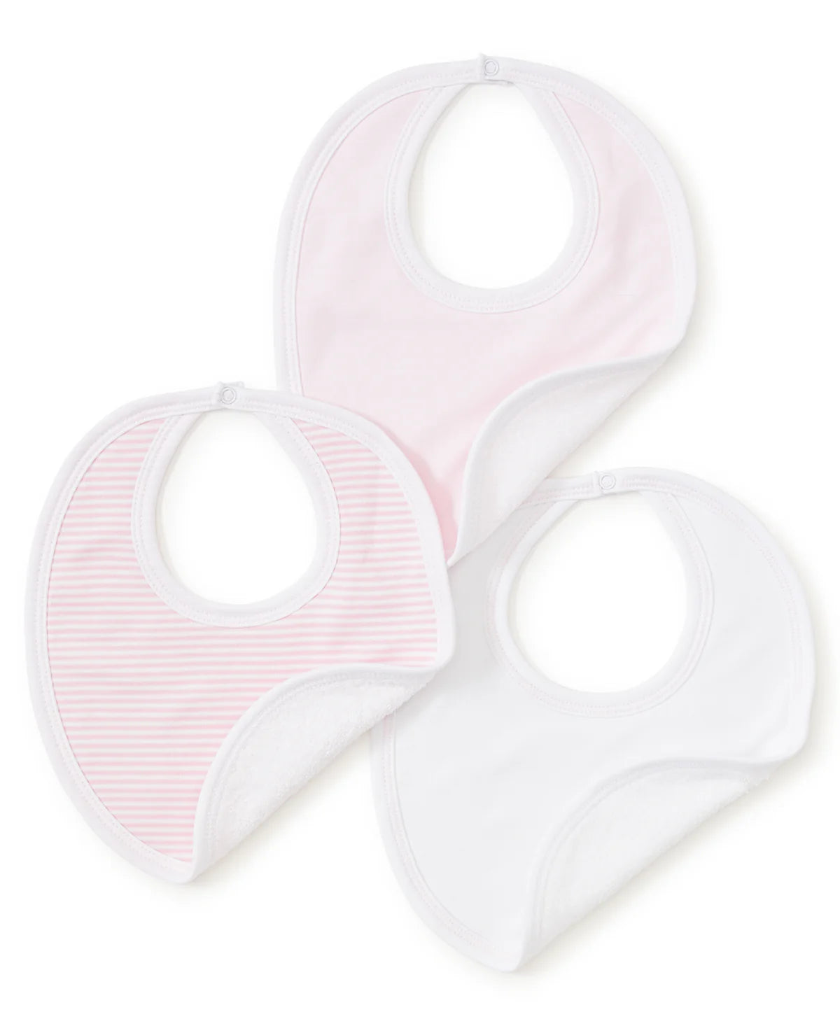 Pink Stripe 3 Pack Bib Set w/ Tulle Bag