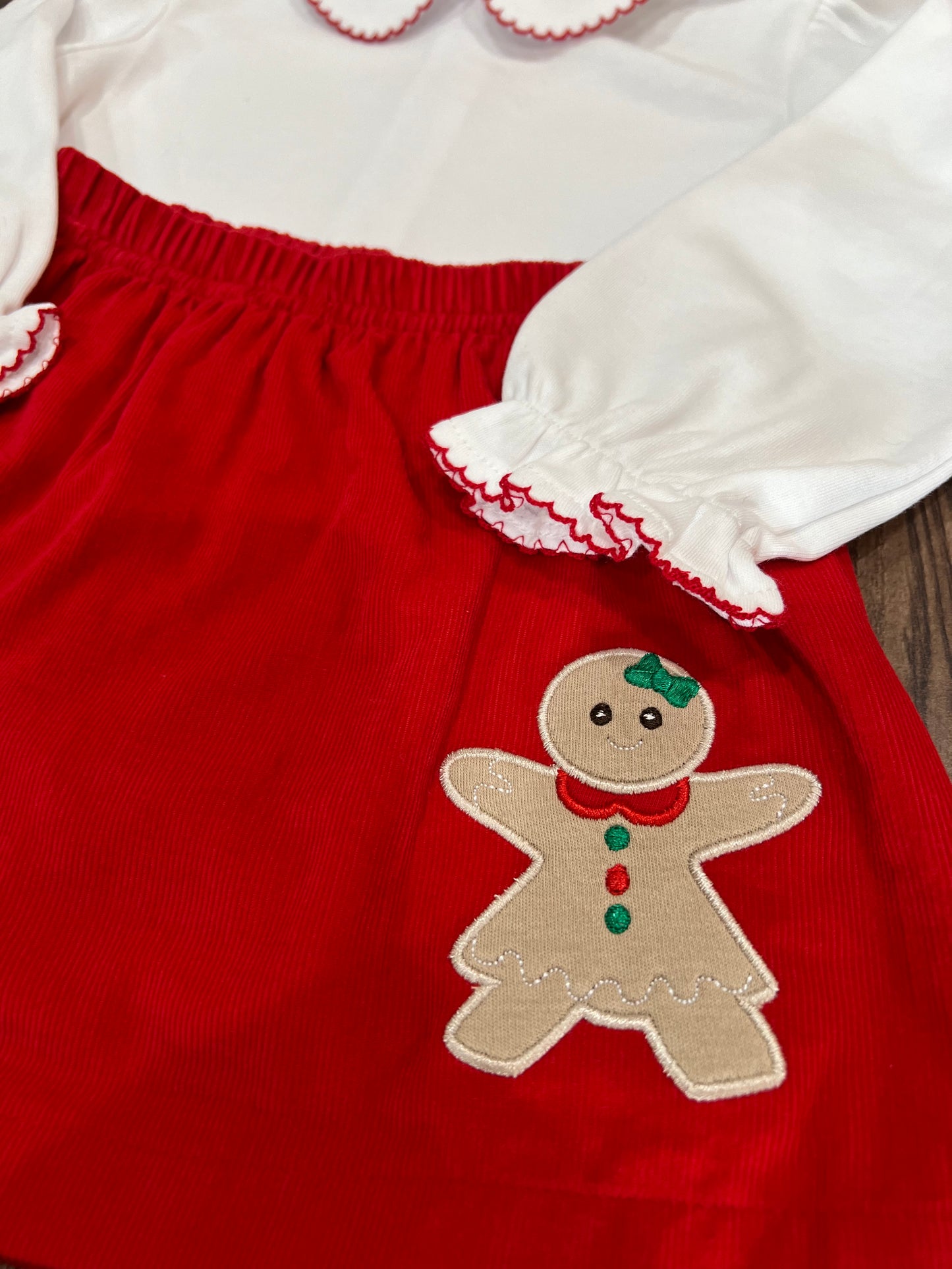 Gingerbread Man Corduroy Skort Set