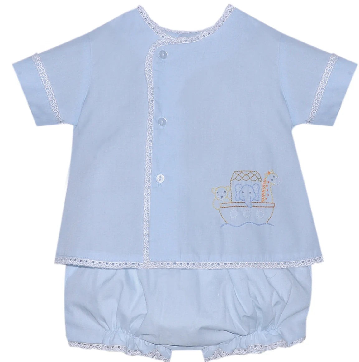 Blanche Diaper Set - Blue Noah's Ark