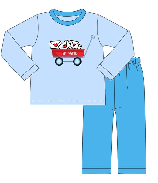 Be Mine Applique Boys Pant Set