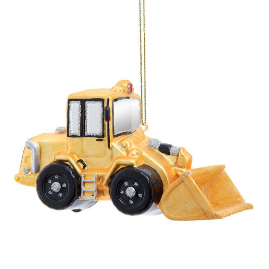 Glass Bulldozer Ornament