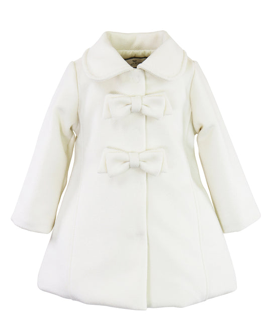 Two Bow Car Coat - Ivory