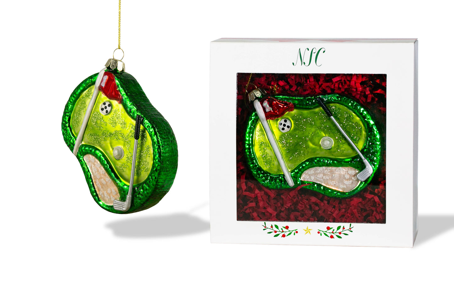 North Star Christmas | Golf Green Glass Ornament