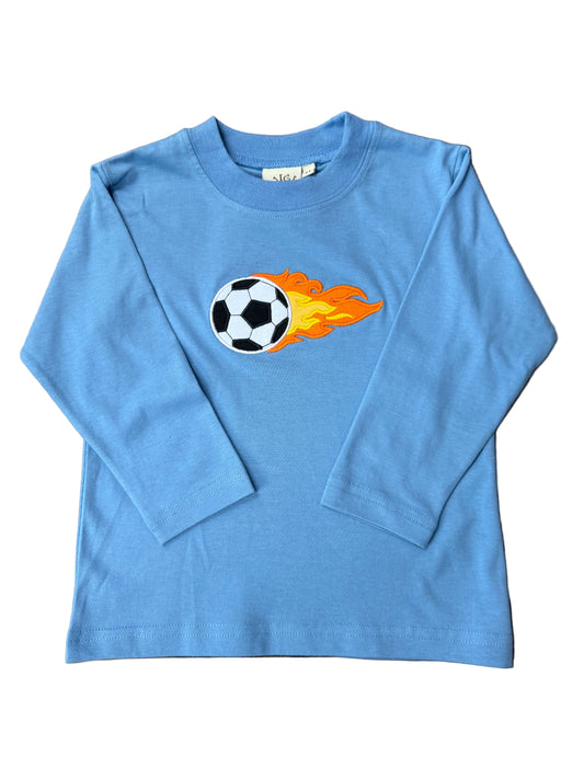 Blue LS Tee with Soccer Ball